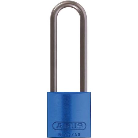 Abus 72 HB/40-75 KD Blue - Lockout Padlock, Keyed Different, Aluminum, Blue, 3 in Shackle Height, 1 9/16 in Body Width