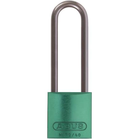 Abus 72 HB/40-75 KA Green - Lockout Padlock, Keyed Alike, Aluminum, Green, 3 in Shackle Height, 1 9/16 in Body Width