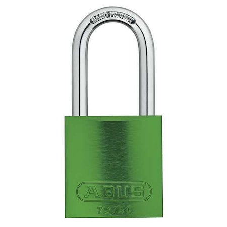 Abus 72 HB/40-40 KAx6 Green - Lockout Padlock, Keyed Alike, Aluminum, Green, 1 1/2 in Shackle Height, 1 1/2 in Body Width, 6 PK