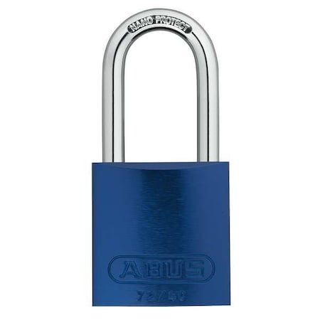 Abus 72HB/40-40 KAx12 Blue - Lockout Padlock, Keyed Alike, Aluminum, Blue, 1 1/2 in Shackle Height, 1 9/16 in Body Width, 12 PK