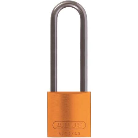Abus 72 HB/40-75 KA Orange - Lockout Padlock, Keyed Alike, Aluminum, Orange, 3 in Shackle Height, 1 1/2 in Body Width