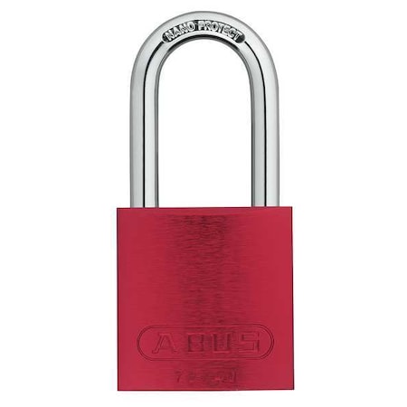 Abus 72 HB/40-40 KD Red - Lockout Padlock, Keyed Different, Aluminum, Red, 1 1/2 in Shackle Height, 1 9/16 in Body Width