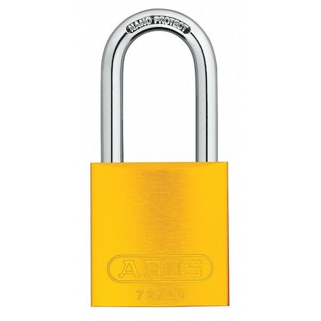 Abus 72HB/40-40 KAx12 Yellow - Lockout Padlock, Keyed Alike, Aluminum, Yellow, 1 1/2 in Shackle Height, 1 9/16 in Body Width