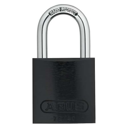 Abus 72 /40 KD Black - Lockout Padlock, Keyed Different, Aluminum, Black, 1 in Shackle Height, 1 9/16 in Body Width