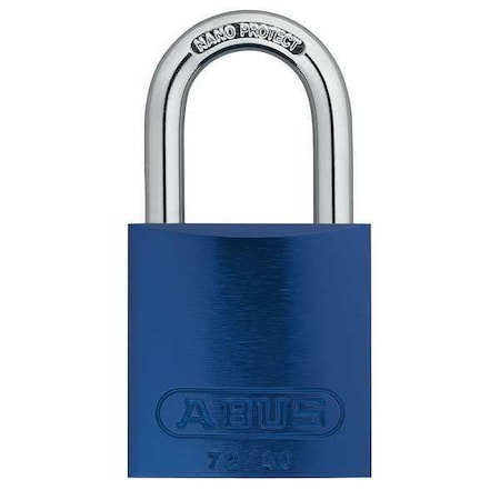 Abus 72 /40 KD Blue - Lockout Padlock, Keyed Different, Aluminum, Blue, 1 in Shackle Height, 1 1/2 in Body Width