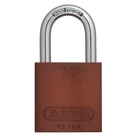 Abus 72 /40 KD Brown - Lockout Padlock, Keyed Different, Aluminum, Brown, 1 in Shackle Height, 1 1/2 in Body Width