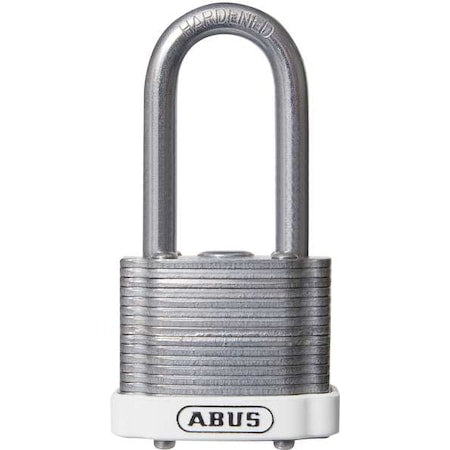 Abus 41HB/40 KA White - Lockout Padlock, Keyed Alike, Steel, White, 2 in Shackle Height, 1 1/2 in Body Width