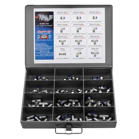 Aignep Usa 50861N-10 - Tube Fitting Kit, Universal Thread, 10 mm Tube OD, Brass
