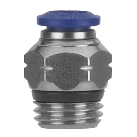Aignep Usa 87000-05-04 - Push-Fit Fitting, Push-to-Connect x Universal, 5/16 in Tube OD, 1/4 in Pipe Size, Metal, 5 PK