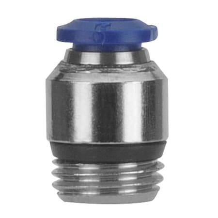 Aignep Usa 87010-04-04 - Push-Fit Fitting, Push-to-Connect x Universal, 1/4 in Tube OD, 1/4 in Pipe Size, Metal, 5 PK