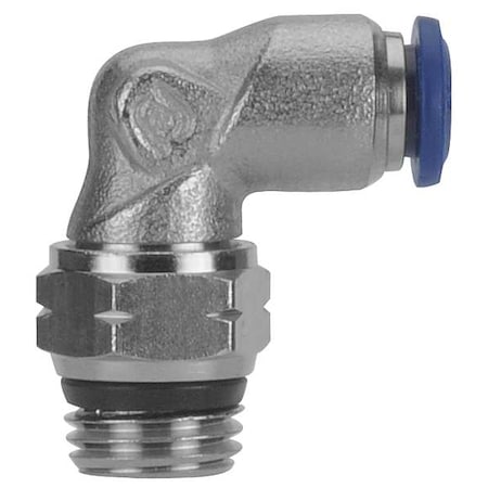 Aignep Usa 87110-53-02 - Push-Fit Elbow Fitting, Push-to-Connect x Universal, 5/32 in Tube OD, 1/8 in Pipe Size, Metal, 5 PK