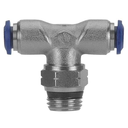 Aignep Usa 87210-04-06 - Push-Fit Tee Fitting, Push-to-Connect x Push-to-Connect x Universal, 1/4 in Tube OD, Metal, 5 PK