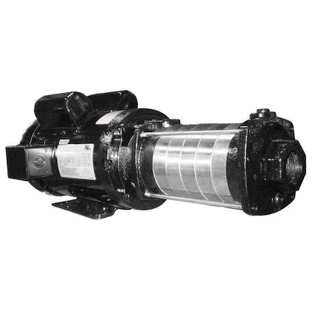 Dayton 5UXF9 - Booster Pump, 3 hp, 240 V AC, 1 Phase, 1-1/4 in NPT Inlet Size, 6 Stage, 121 psi Max Pressure