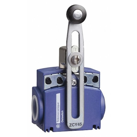 Telemecanique Sensors XCKT2145N12 - Limit switch, Roller Lever, Rotary, 1 NC/1 NO, 10 A at 240 V AC, Actuator Location: Side