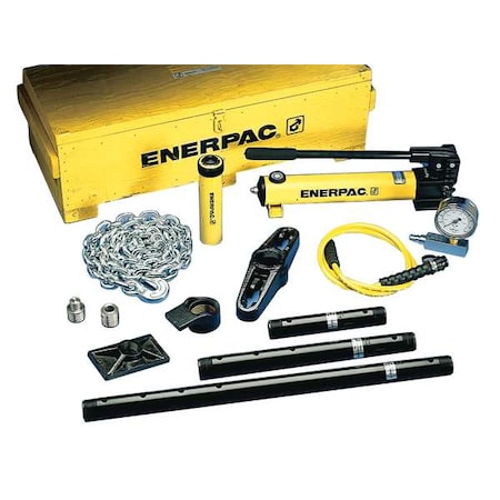 Enerpac MS220 - MS220, 12.5 Ton, Hydraulic Cylinder and Hand Pump Set with 13 Cylinder Attachments