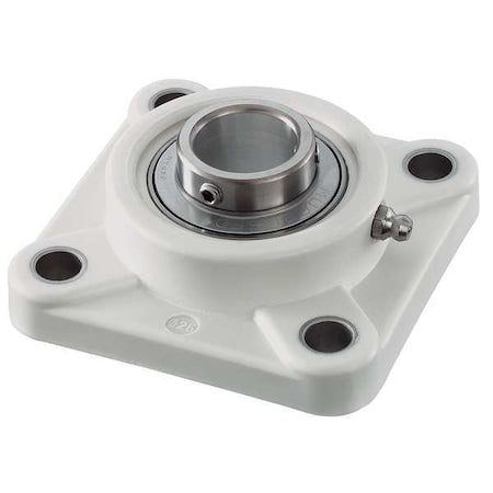 Ntn SUCFPL205-16 - 4 Holes, Square Housing, 4 Bolt Flange Bearing, Radial Ball, 1 in Dia, Thermoplastic, Set Screw