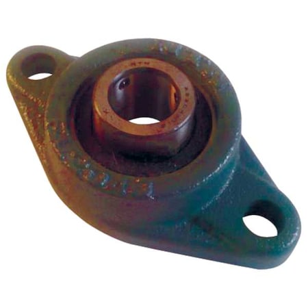 Ntn UCFL205-100D1 - 2 Holes, Rhombus Housing, 2 Bolt Flange Bearing, Radial Ball, 1 in Dia, Cast Iron, Set Screw