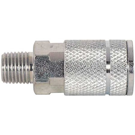 5ZVK1 - Quick Coupler Body, Tru-Flate Automotive, 1/4 in Body, 1/4 in MNPT, Steel, 300 psi, PK2