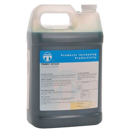 Trim SC520-1G - Cutting and Grinding Fluid, SC520, Semisynthetic, 1 gal, Jug, Blue