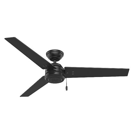Hunter 59264 - Decorative Ceiling Fan, 52 in Blade Dia, 3 Blades, 3 Speeds, 120 V AC, Matte Black
