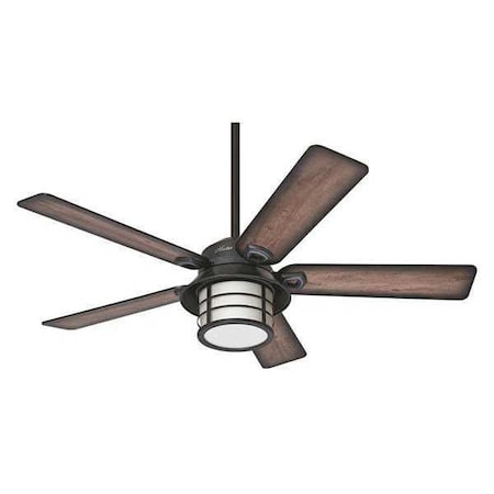 Hunter 59135 - Decorative Ceiling Fan, 54 in Blade Dia, 5 Blades, Variable Speeds, 120 V AC, Zinc