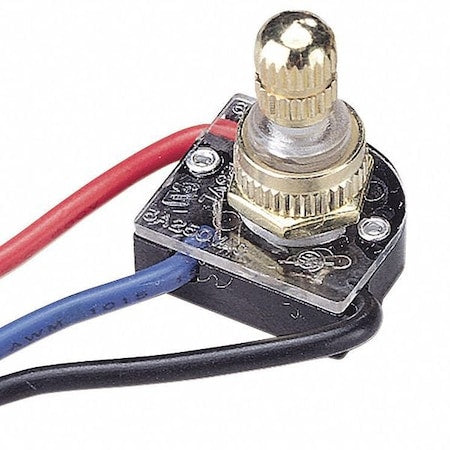 Gardner Bender GSW-68 - Rotary Switch, Brass, SPTT, 6 A, 125 VAC