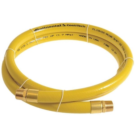 Continental PLY07525-05-11 - 3/4" x 5 ft PVC Coupled Multipurpose Air Hose 250 psi YL