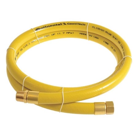 Continental PLY07525-05-31 - 3/4" x 5 ft PVC Coupled Multipurpose Air Hose 250 psi YL