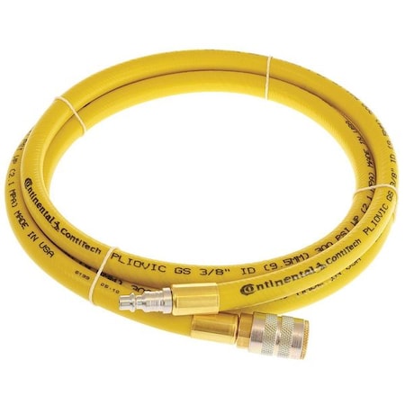 Continental PLY05030-10-51 - 1/2" x 10 ft PVC Coupled Multipurpose Air Hose 300 psi YL