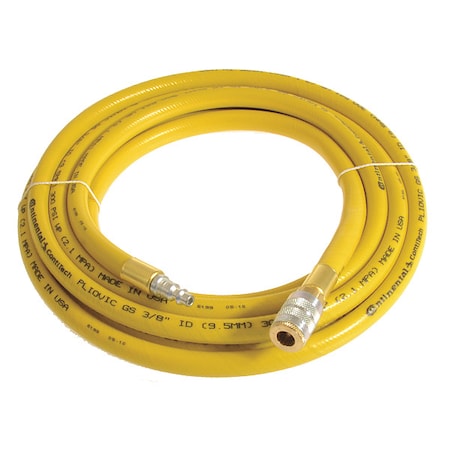 Continental PLY03830-75-53 - 3/8" x 75 ft PVC Coupled Multipurpose Air Hose 300 psi YL