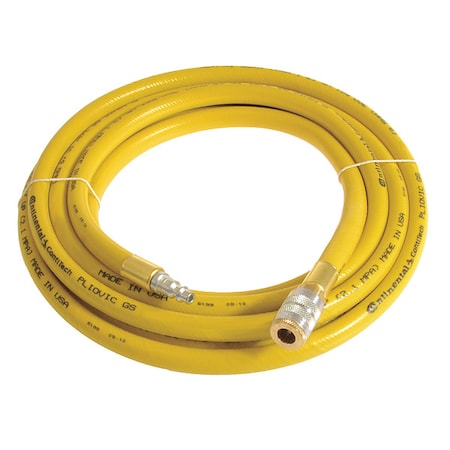 Continental PLY07525-05-51 - 3/4" x 5 ft PVC Coupled Multipurpose Air Hose 250 psi YL