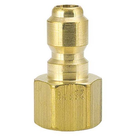 Foster 25FPB - Straight-Thru Quick Connect Plug, 1/4 in FNPT, Brass