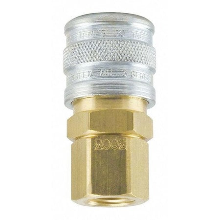 Foster 3003 - Manual Industrial Socket, 1-Way, 1/4 in x 1/4 in FPT, 3 Series, Brass/Steel