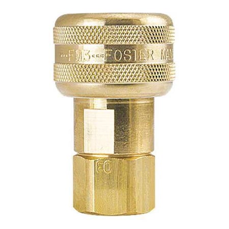 Foster FM3003 - Automatic Socket Coupling, 1/4 in x 1/4 in FPT,Brass, 3 Series