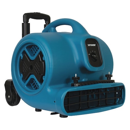 Xpower P-630HC - Air Mover W/ Telescopic Handle, Wheels, Carpet Clamp, 1/2 HP, 2800 CFM, 5 Amps, 3 Positions, 3 Speeds