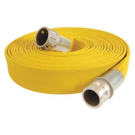 45DU31 - 2" ID x 50 ft Rubber Water Discharge Hose 250 PSI YL