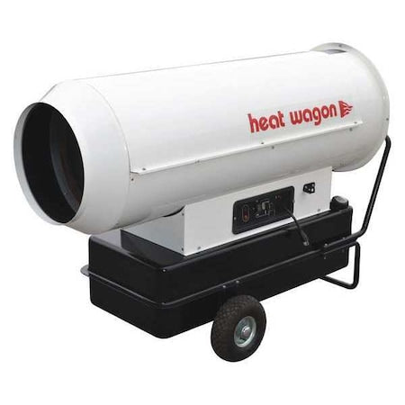 Heat Wagon DF600 - Portable Oil and Kerosene Torpedo Heater, 600,000 Btu H, 2,800 cfm, 13,500 sq ft Heat Area 35.6 gal