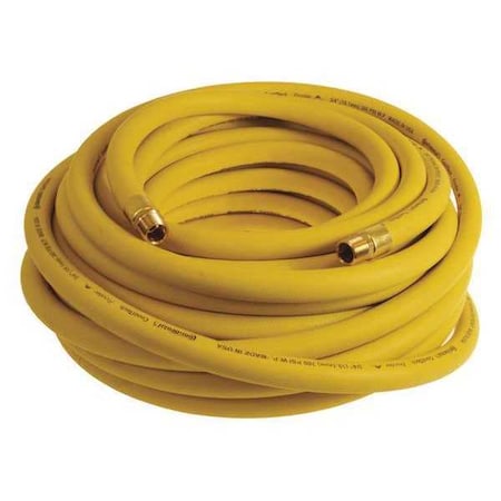 Continental HZY02530-100-11-G - 1/4" x 100 ft EPDM Coupled Air Hose 300 psi Yellow