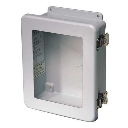 Wiegmann HW-J141206CHTLW - Twist Latch Electrical Enclosures, 13-1/2 in H, 5.94 in D, 12 in W, 1, 12, 3 R, 4 X, 6 P, Fiberglass