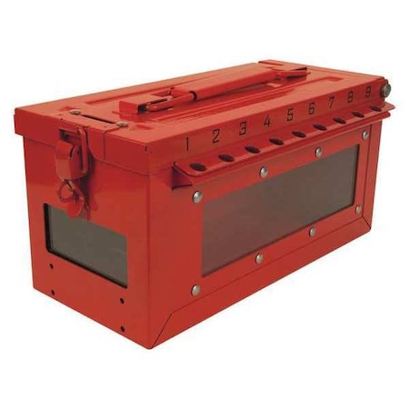 Master Lock S601 - Group Lockout Box,Red,5-43/64" H