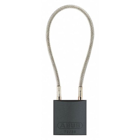 Abus 13003 - Lockout Padlock, Keyed Different, Aluminum, Black, 4 in Shackle Height, 1 3/16 in Body Width