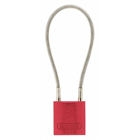 Abus 13054 - Lockout Padlock, Keyed Alike, Aluminum, Red, 4 in Shackle Height, 1 3/16 in Body Width