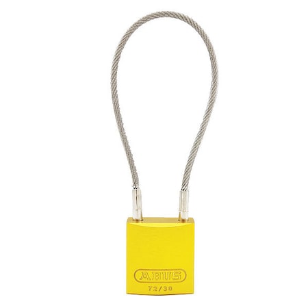 Abus 13006 - Lockout Padlock, Keyed Different, Aluminum, Yellow, 4 in Shackle Height, 1 3/16 in Body Width