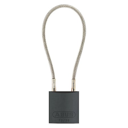 Abus 13030 - Lockout Padlock, Keyed Different, Aluminum, Black, 8 1/4 in Shackle Height, 1 3/16 in Body Width