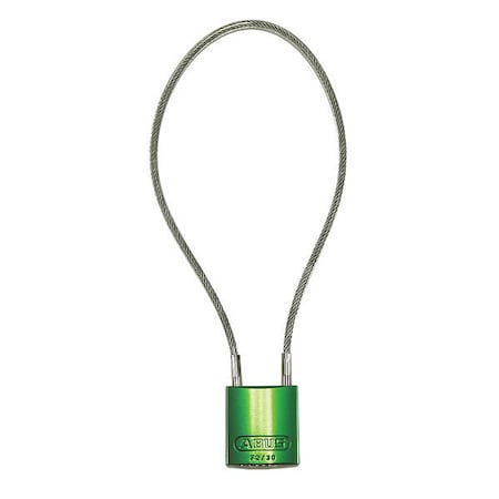 Abus 13039 - Lockout Padlock, Keyed Different, Aluminum, Green, 8 1/4 in Shackle Height, 1 3/16 in Body Width