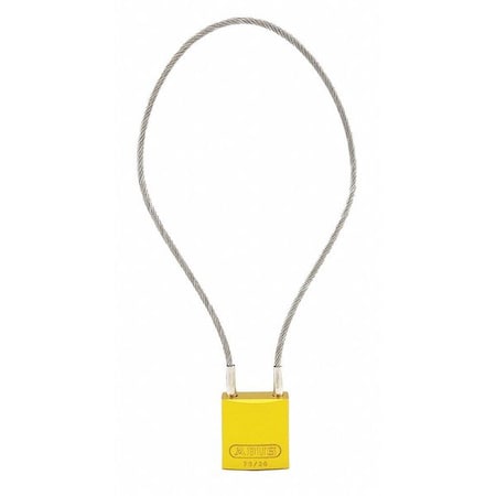 Abus 13087 - Lockout Padlock, Keyed Alike, Aluminum, Yellow, 8 1/4 in Shackle Height, 1 3/16 in Body Width