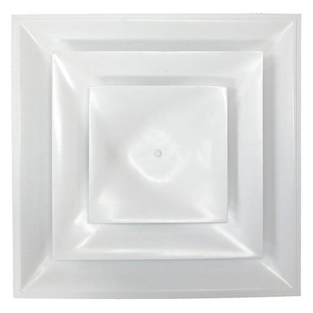American Louver STR-C-8W-FR - 8 in Square Step-Down Diffuser, White