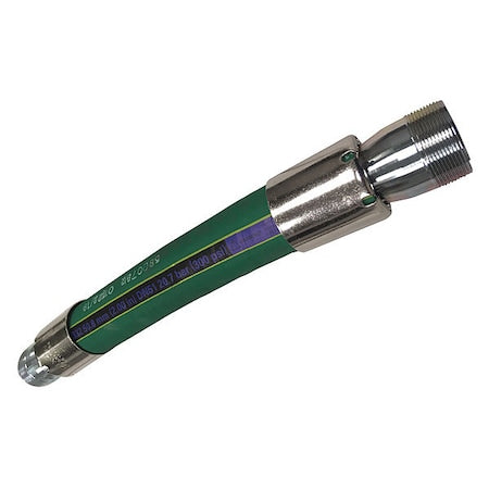 Boston H052332-GRN-5-SS-MPT - Chemical Hose Assembly,2" ID x 5 ft.