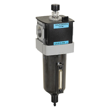 Wilkerson L28-06-KL00B - Air Line Lubricator, 150 cfm Max. Flow, Max. Pipe Run: 20 ft