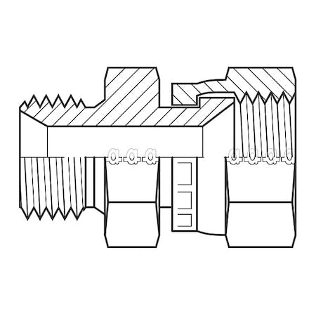 Adaptall 9021-0808 - Hose Adapter,1/2",BSPP,1/2",JIC